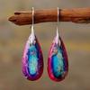 BLINGBAY Women's New Bohemian Natural Stone Drop Pendant Earrings Popular Retro Jewelry Ethnic Style