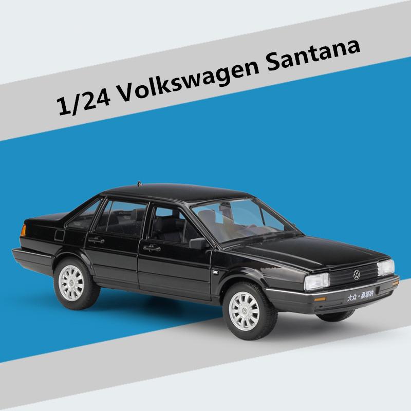 Welly 1/24 Модель автомобиля из сплава Volkswagen Santana Литой металл Классические ретро-автомобили Модель автомобиля Симуляция Коллекция Детский подарок