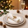 Decorative Napkin Bands Christmas Tree Ring, Alloy Rhinestone Holder, Winter Elegant Dinner Table Decor Holiday Band for Parties Decoration