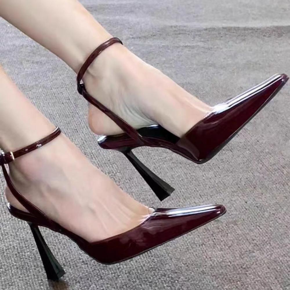 Shoes For Women 2026 Fashion Summer Pointed Toe High Heels Sexy Ankle Strap Evening Party Sandal Sweet With Ankle Buckle Strap