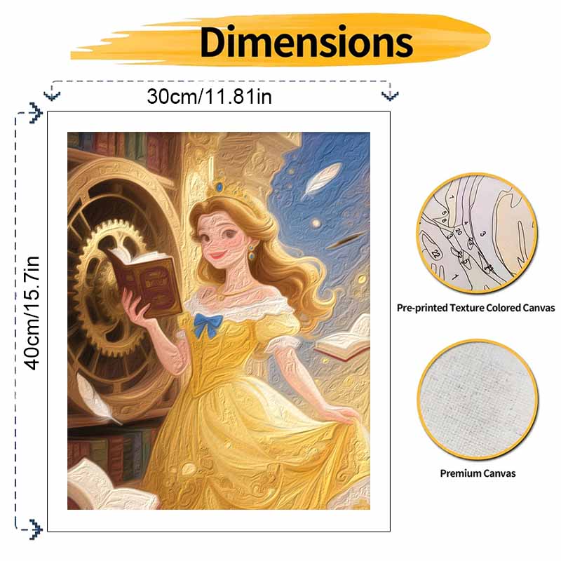 Disney Princess Belle Digital Oil Painting Art Kit Handmade DIY Home Decor Gift