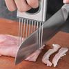 Yousheng Onion Slicer Holder Stainless Steel Ergonomic Handle Beef Tenderer Vegetable Slicing Tool for Potato Tomato Carrot Fruit Lemon Meat Gadget