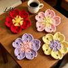 Hand Woven Dining Table Mats Handmade Crochet Flower Coasters for Drinks, Thermal Insulation Mat Pads Coffee Mugs And Tea Cups, Artistic Home