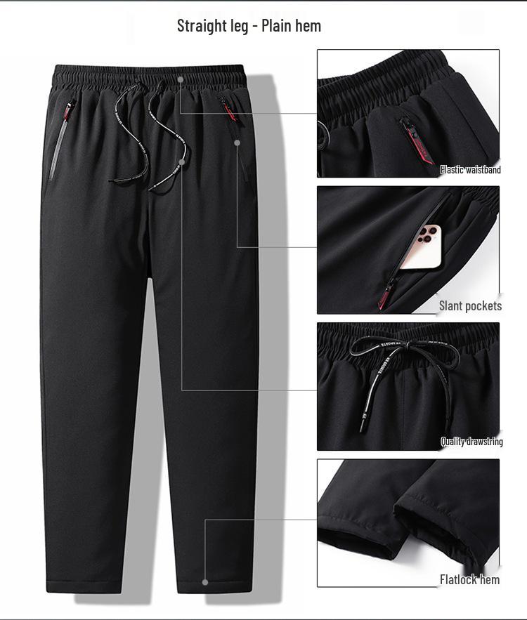 Мужские ветрозащитные теплые плюшевые хлопковые брюки на осень и зиму