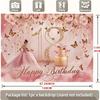 2D Pink Gold 18th Happy Birthday Backdrop Banner with Butterflies & Roses