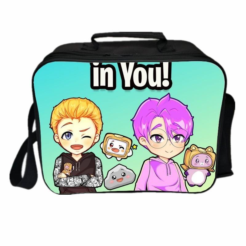 Lankybox Insulated Lunch Box Bag For Kids With Large Capacity And Adjustable Strap For Outdoor Fun