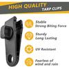 Tarp Clips Heavy Duty Lock Grip, 20 Pack Tarp Clamps Bungee Cord Clip, Fit For Tent Awnings Caravan Canopies Car Cover Swimming Pool Cover Fasteners