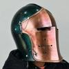 Шлем Барбута Средневековый Рыцарь 18ga Мягкая Сталь LARP Косплей Костюм на Хэллоуин Шлем Воина Барбута с забралом в двух тонах
