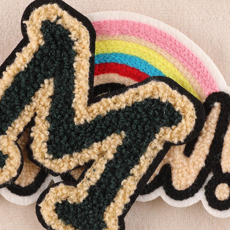 Вышитая этикетка с английскими буквами, нашивка на полотенце, вышитый значок, тканевая этикетка, аксессуары для одежды, сшитая своими руками, вышитая наклейка на ткань