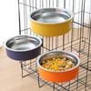 Новая съемная подвесная миска для переноски домашних животных из нержавеющей стали Большая кормушка для воды, еды и корма для собак, кошек и кроликов