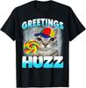 Funny Gen Z Gen Alpha Cat Meme Greetings Huzz Cat Meme Funny Unisex T-Shirt