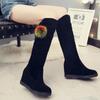 Мода 2024 ЗимаЖенская обувь Женские сапоги Сапоги до колена Зимние новые украшения из стразов Wild Plus Velvet Толстые зимние сапоги