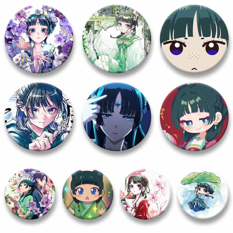 Cute Anime Figure Maomao Lapel Pins Funny Cartoon Role Brooch Hat Clothes Bag Badge Fashion Jewelry Accessories Gifts for Friend