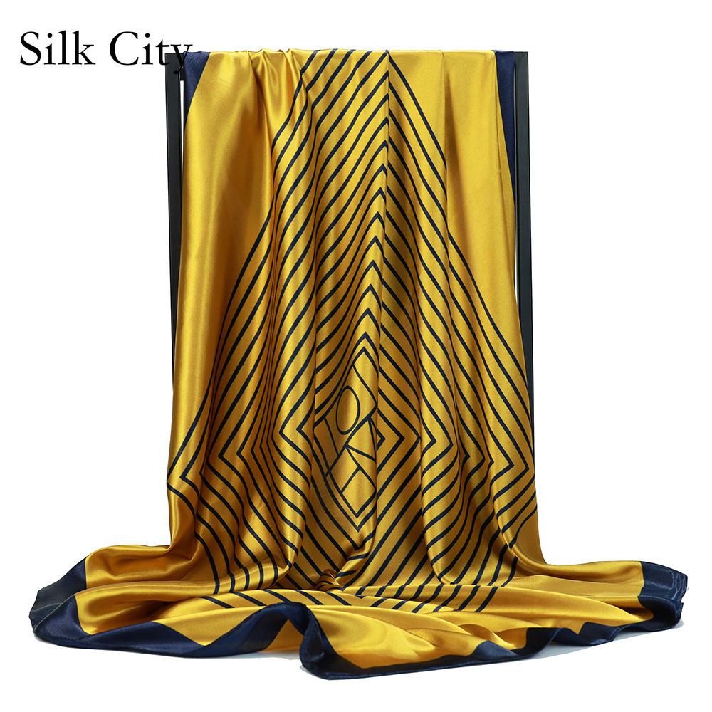 High-quality Luxurious Silk Scarves Headband Scarfs Neck Scarf For Women Chain Silk Scarf Women's Decorative Shawl