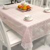 Table Cloth White Glass Yarn Lace Table Cover Hollow Out Europe Embroidered Table Dining Tablecloth Flower Romantic Coffee Cover