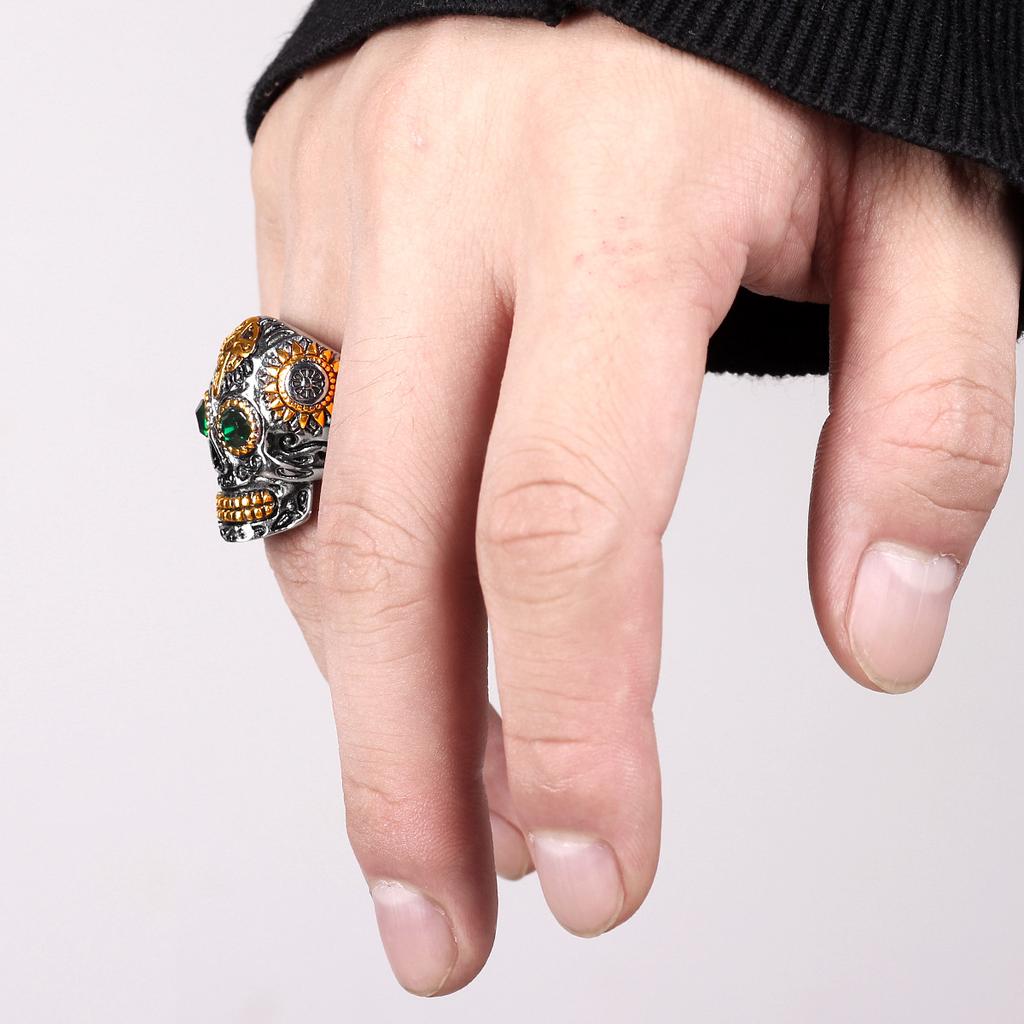 316l Нержавеющая сталь Череп Готический Религиозный Крест Мужские Кольца Панк-Рок Готический Для Байкера Мужчин Мальчик Ювелирные Изделия Аксессуары Подарок