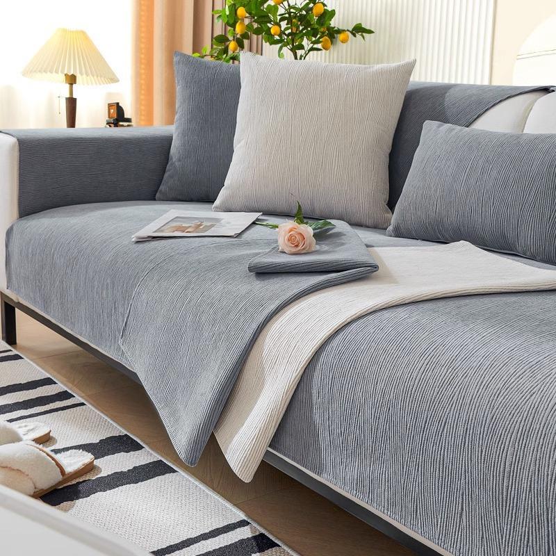 Современная простая диванная подушка Four Seasons, универсальный стиль, крутой стиль, зеленый чехол для дивана из синели, нескользящий однотонный чехол для седла