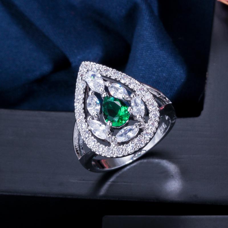 Темпераментное популярное кольцо, экологически чистая медь с покрытием из настоящего платинового сплава, слегка инкрустированное цирконием класса ААА, ювелирное изделие