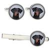Dobermann, Doberman Pinscher, Dobie II - cufflinks and tie with your photo, a suit decoration, men's jewelry from the Art-Dog brand.