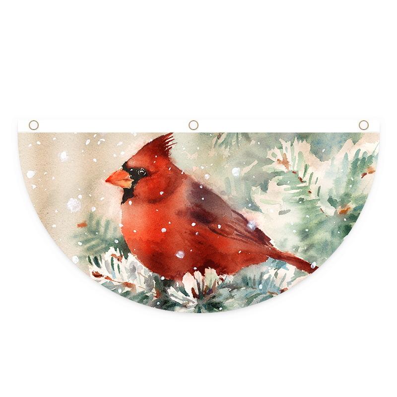 Рождественский уличный полиэстеровый веерообразный флаг Рождественский декор для дома Рождественский висячий орнамент 2024 Рождественский подарок на Новый год 2025 ARI