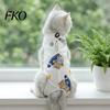 Cat Anti-lick Suit Recovery Suit, Soft Cotton Clothing, Cute Cartoon Print Four-Leg Clothes, Easy Buckle Clothes After Surgery Apparel for Female Male