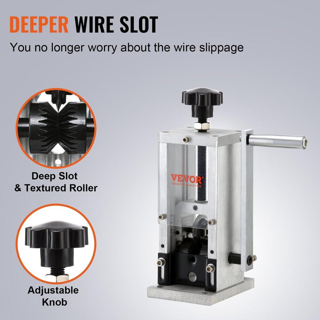 Manual Wire Stripping Machine, 0.06''-1.18'' Copper Stripper with Hand Crank or Drill Powered, Visible Stripping Depth Reference, Portable Aluminum
