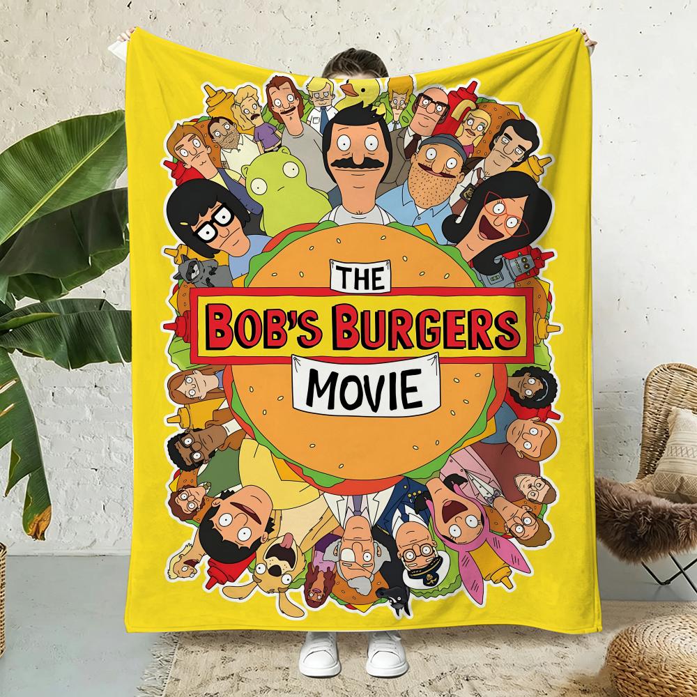 Мультяшная флисовая плед-покрывало Bob's Burgers Аниме 240 г Легкое Мягкое Нежное к коже Летнее Тонкое Плед-покрывало
