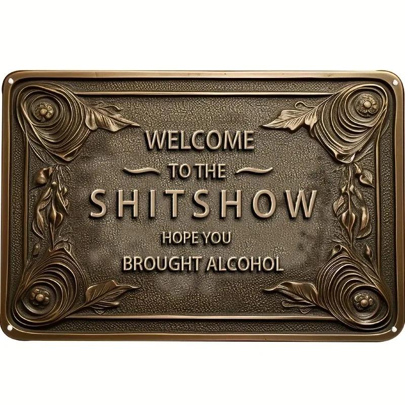 Metal Aluminum Sign Poster House Gate Bathroom Wall Plaque Decoration Retro Shabby Plate Embossed Style Craft Tinplate Painting