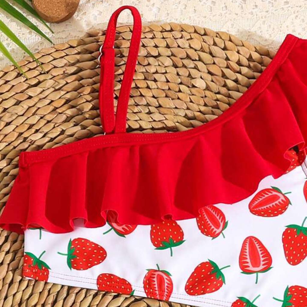 Новорожденная Девочка 2- Piece Комплект Купальников Летний с Принтом Клубники Пляжная Одежда Милые Купальники Малыши Жилет и Шорты Купальники