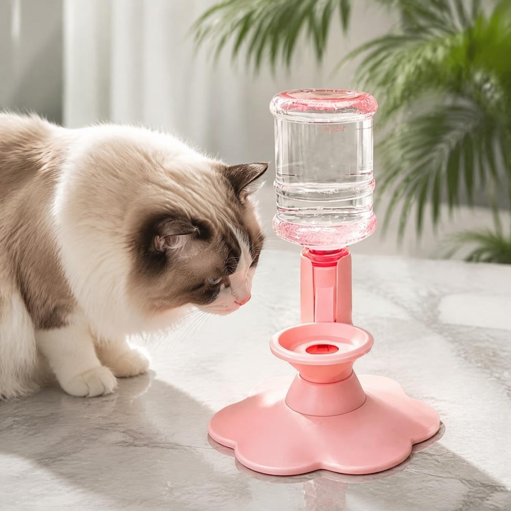 Gravitys-Fed Cat Water Dispenser, 640ml Reservoir, Automatic Refill Bowl, Elevated Pet Hydration Station for Indoor Dogs Cats