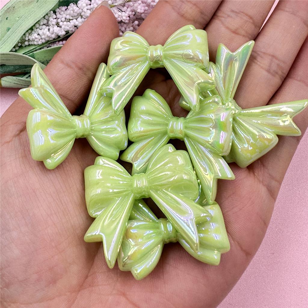 Hanmade Jewelry Making Beading Neclace Bracelet Bowknot DIY Findings 6Pcs 32.3*36.6mm for Crafted Big Bow Handcrafted Acrylic Loose Beads