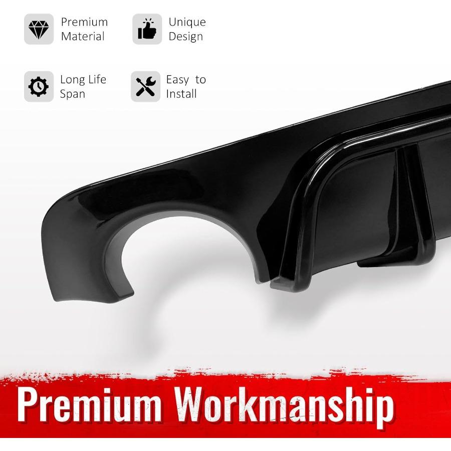 Задний диффузор, совместимый с 20182025 Infiniti Q50, глянцевый черный PP, накладка на задний бампер, губа, диффузор, спойлер, комплект сплиттеров с кронштейном