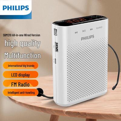 Philips Портативный голосовой усилитель SBM210 с функцией записи и радио, штекер CN (адаптер в комплекте)