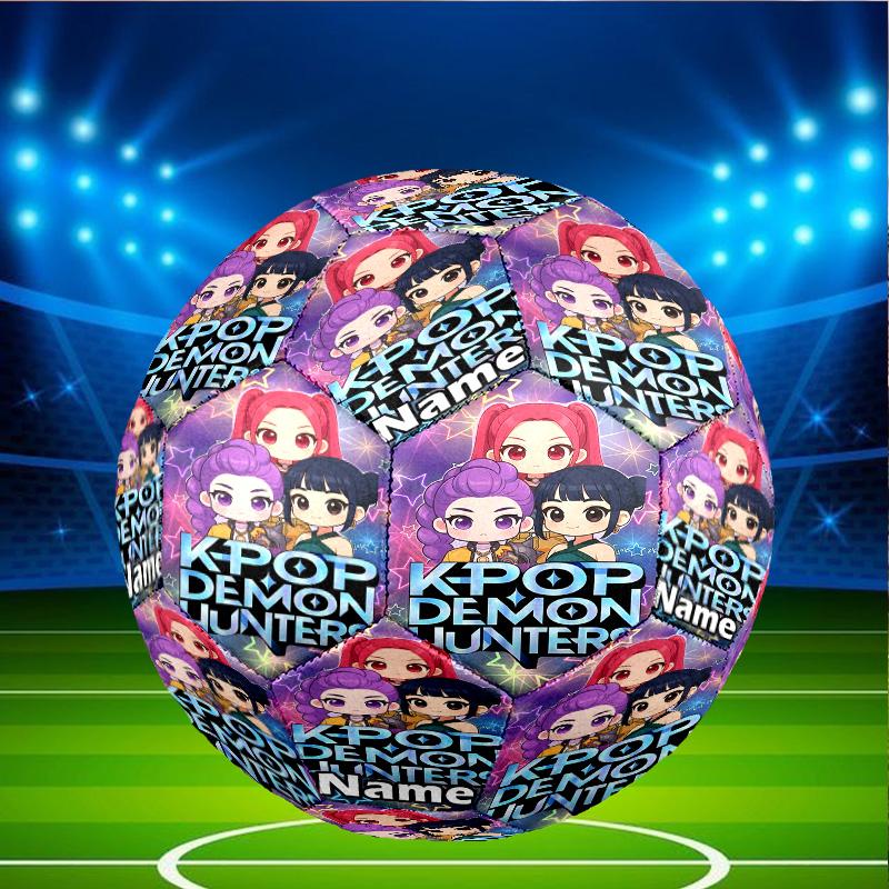 Custom Name Personalized KPop Demon Hunters-A Print Size 5 Soccer Ball Training & Match Football, for Team, Kicking, Gift for Football Enthusiasts