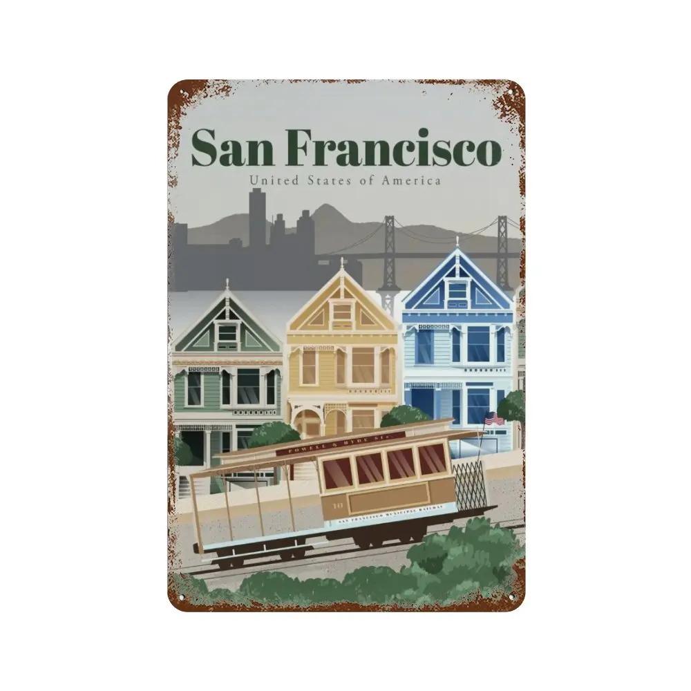 Амстердам Лондон Исландия Бали Путешествия Плакат Металлическая Жестяная Вывеска Табличка Ретро Таблички Для Клуба Человек Пещера Бар Отель Домашний Кафе Настенный Декор