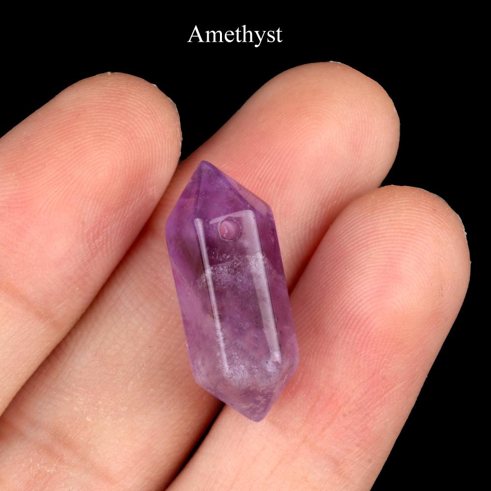 5 шт., натуральные камни, двухконечные шестиугольные подвески, перфорированные кристаллы, подвески для изготовления ювелирных изделий своими руками, женские ожерелья, аксессуары, подарки для творчества