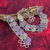 Fantastic Purpurite Jewelry ,Natural Gemstone Jewelry Set , 925 Solid Sterling Silver Bracelet& Necklace , Anniversary Gift Handmade Jewelry