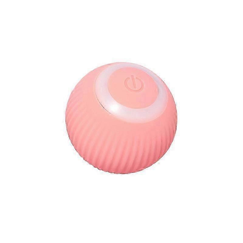 Cat Toy Electric Cat Ball with LED Light Automatic 360 Degree Rollball Interactive Cat Toy USB Rechargeable Electric Cat Balls for Cats (Pink)