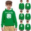 Толстовки для мальчиков и девочек St. Милый свитшот с длинными рукавами и принтом Дня Святого Патрика, топы в стиле аниме для девочек-подростков, От 2 до 13 лет