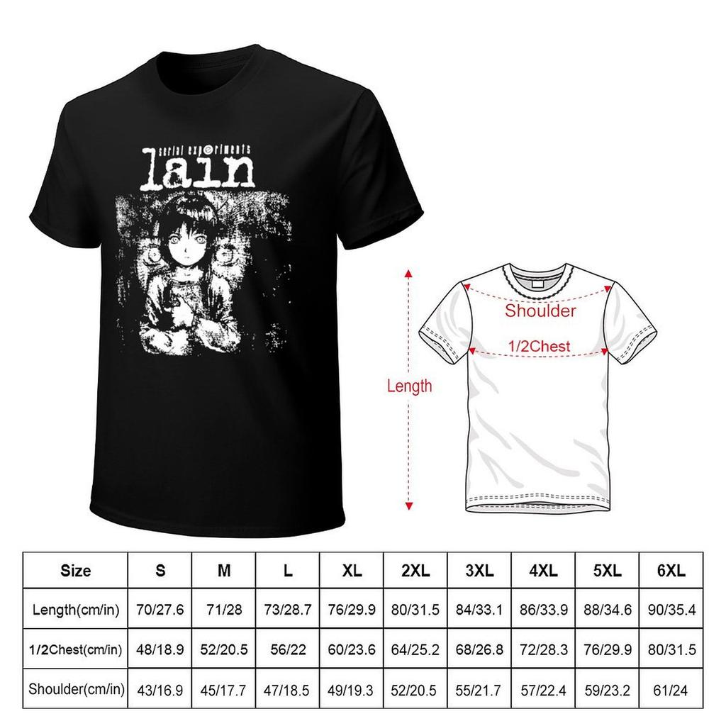 Футболка Serial Experiments Lain Большие размеры Уличная одежда Смешные футболки для мужчин