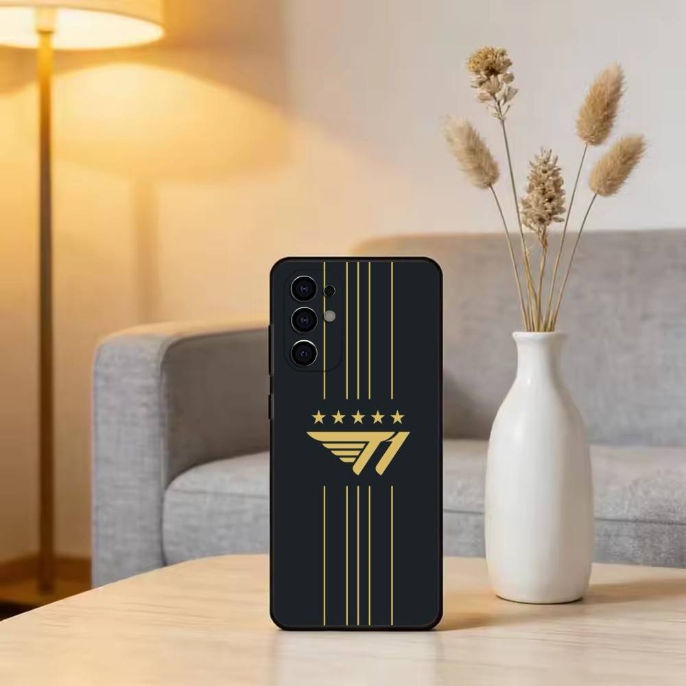 Крутой чехол для телефона t-T1 E-gaming Design Черный Силиконовый Мягкий Для Samsung S25,S24,S21,S22,S23,S30,Ultra,S20,Plus,Fe,Lite