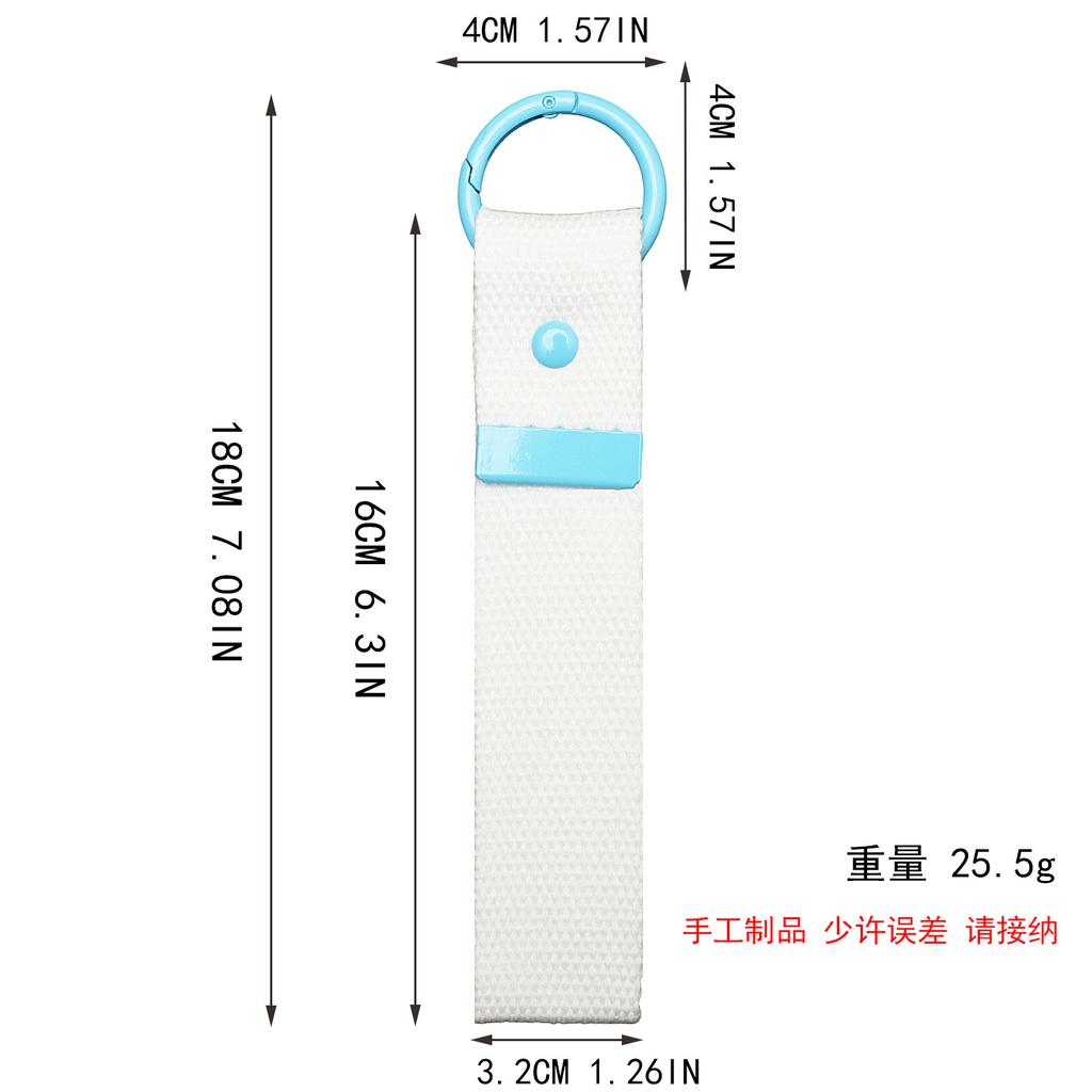 Handmade Diy Decorative Webbing Cloth Sticker Embellished Polyester Webbing Lanyard Korean Version Ins Spring Buckle Bag Pendant