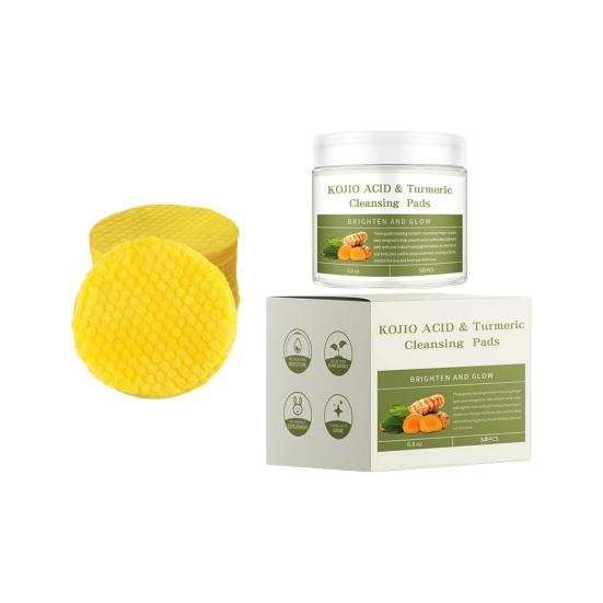 30/50 шт. очищающие диски с койевой кислотой для удаления темных пятен и макияжа, спрессованные спонжи для лица с куркумой, мягкое очищение пор, отшелушивание, очистка лица, хлопок