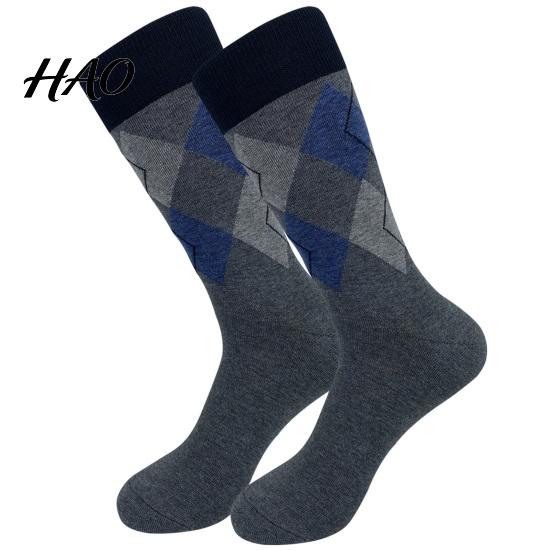 Retro Striped Casual Socks Men Argyle Crew Socks, Plus Size, Colorful Cotton Winter Warm for Dress Thickened Autumn Cold Weather Comfortable