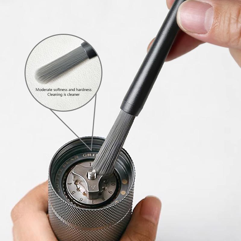 Нейлоновая щетка для чистки кофемолки с пластиковой ручкой, щетка для удаления пыли с эспрессо-зерна, кухонные принадлежности для бариста