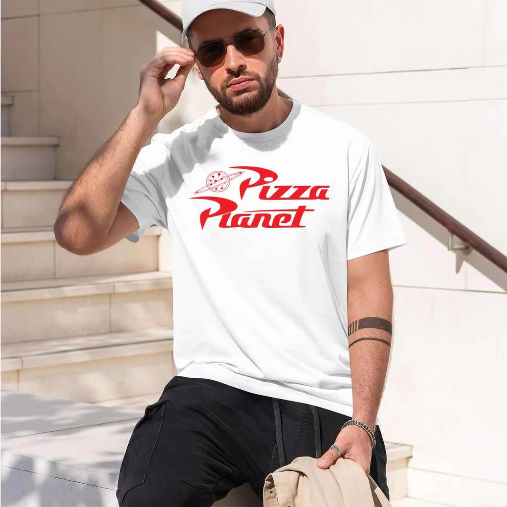 Featuring A Pizza Planet Design Red Checkered Pattern With A Rocketshaped Pizza Slice Logo 2026 Unisex And Unisex Casual Tshirt