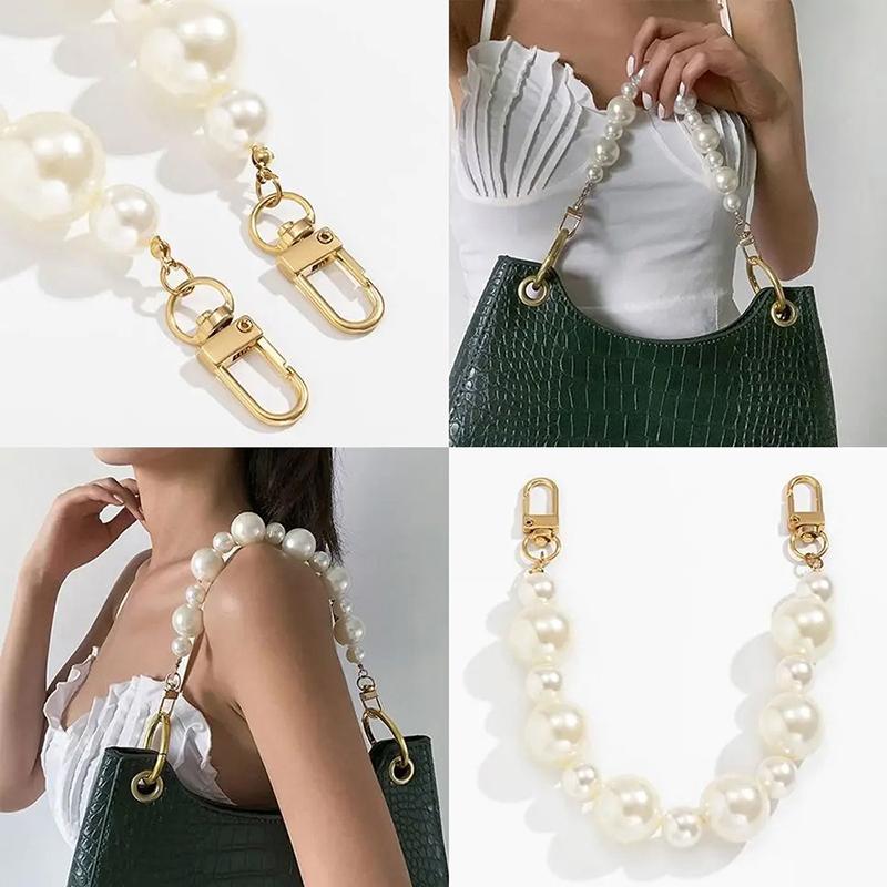 Imitation Pearl Bag Decoration Luggage Accessories Chain Women Handbag Shoulder Bag Strap Chain Decorative Pearl Chain