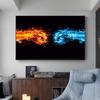 Современное настенное искусство Креативная живопись Лед и Пламя Кулак Картина на холсте Постеры и принты Настенное искусство Постер Картина Декор для гостиной