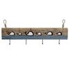 Coat Rack - Vintage - Wood and Metal - Aged Finish - 85 X 4 X 33 Cm - Interior