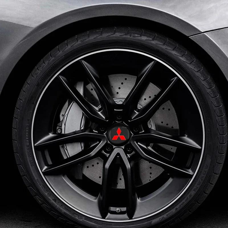 4 шт. Стайлинг автомобиля Накладки на центральные колпачки ступицы колеса Наклейки Накладка на значок диска Для Mitsubishi Asx Lancer Outlander Pajero Ralliart Аксессуары